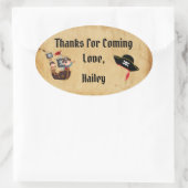 Ovale Sticker Merci de la fête pirate (Sac)