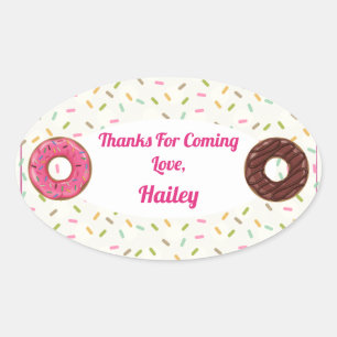 Ovale Sticker Merci Donut Party