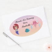 Ovale Sticker Merci du Parti de la sirène (Enveloppe)