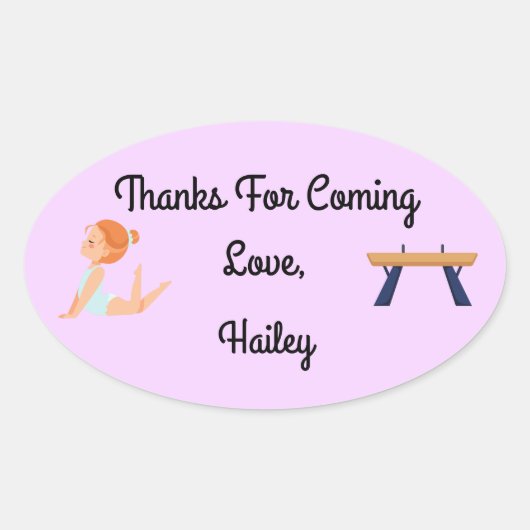 Ovale Sticker Merci du Parti Gymnastique (Devant)