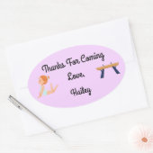 Ovale Sticker Merci du Parti Gymnastique (Enveloppe)