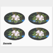 Ovale Sticker Merci Magnolia (Feuille)