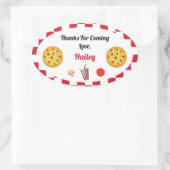 Ovale Sticker Merci Pizza Party (Sac)