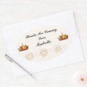 Ovale Sticker Merci Rapunzel Party (Enveloppe)