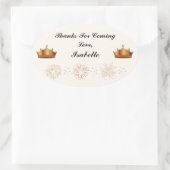 Ovale Sticker Merci Rapunzel Party (Sac)