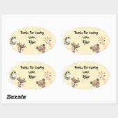 Ovale Sticker Merci Safari Party (Feuille)