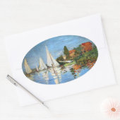 Ovale Sticker Monet Impressionism Boats (Enveloppe)