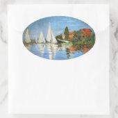Ovale Sticker Monet Impressionism Boats (Sac)