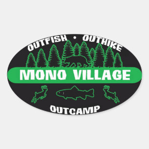 Ovale Sticker Mono Village Survivor Vert