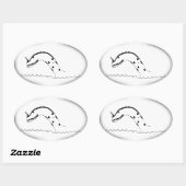 Ovale Sticker Monster de mer (Feuille)