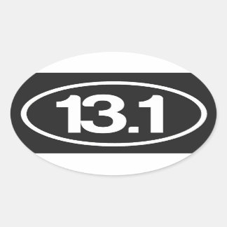 Ovale Sticker noir 13.1 (Sticker semi-marathon)