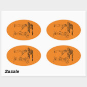 Ovale Sticker Oboe Zombie Explode Oval (Feuille)