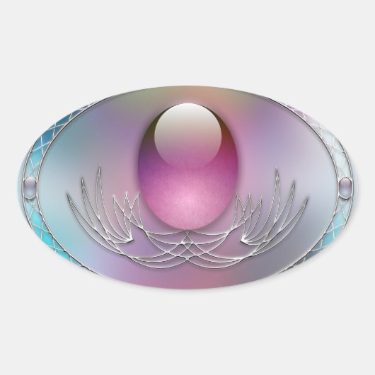 Ovale Sticker OEufs de Pâques (Devant)