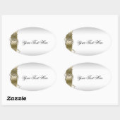 Ovale Sticker officiel Ornate Or Argent (Feuille)