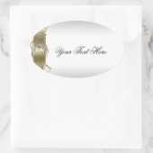 Ovale Sticker officiel Ornate Or Argent (Sac)