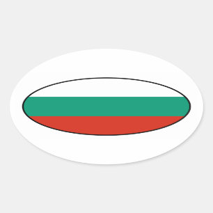 Ovale Sticker onder Bulgaarse vlag