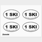 Ovale Sticker One Ski Euro (Feuille)