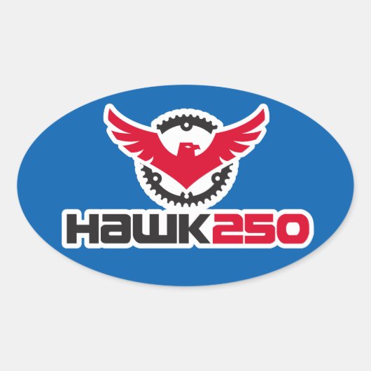 Ovale Sticker Oval Arrière - plan Bleu Hawk 250 (Devant)