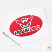 Ovale Sticker Oval Arrière - plan rouge Hawk 250 (Enveloppe)