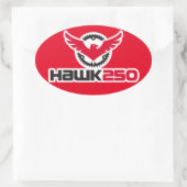 Ovale Sticker Oval Arrière - plan rouge Hawk 250 (Sac)