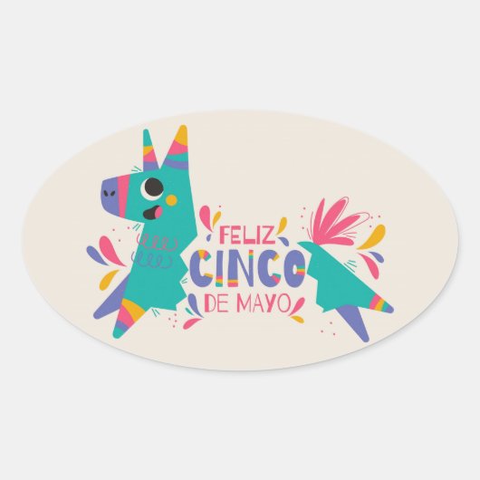 Ovale Sticker Oval Cinco De Mayo (Devant)