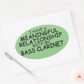 Ovale Sticker Oval Clarinet de basse de relation signifi (Enveloppe)
