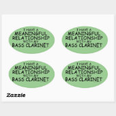 Ovale Sticker Oval Clarinet de basse de relation signifi (Feuille)