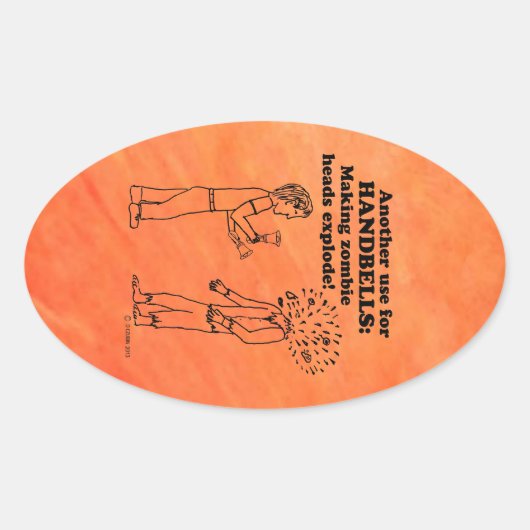 Ovale Sticker Oval Explode Zombie Handbells (Devant)
