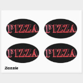 Ovale Sticker Oval Pizza (Feuille)