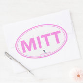 Ovale Sticker Oval Romney Ryan Mitt (Blanc / Rose) (Enveloppe)