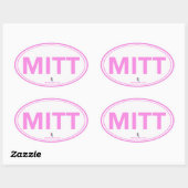Ovale Sticker Oval Romney Ryan Mitt (Blanc / Rose) (Feuille)