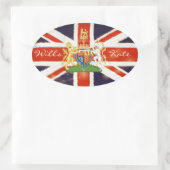 Ovale Sticker Oval Wills et Kate Mariage Royal (Sac)