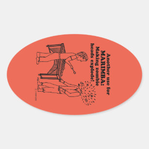 Ovale Sticker Oval Zombie Explode Marimba