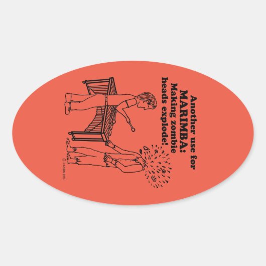 Ovale Sticker Oval Zombie Explode Marimba (Devant)