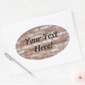 Ovale Sticker (ovl) - Mur en brique avec texte (Enveloppe)