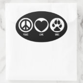 Ovale Sticker Peace Love Dogs (Sac)