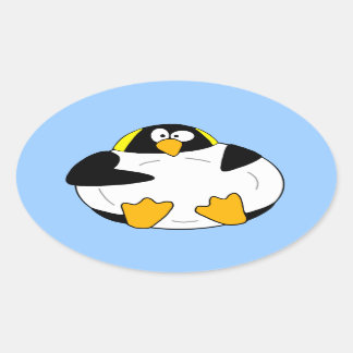 Ovale Sticker Penguin Empereur Gras