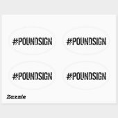 Ovale Sticker #POUNDSIGN (Feuille)