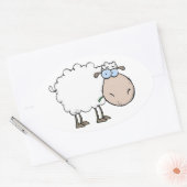 Ovale Sticker pour agneau mignon (Enveloppe)