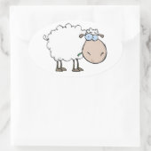 Ovale Sticker pour agneau mignon (Sac)