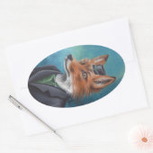 Ovale Sticker pour animaux M. Fox Fox Fox Fox Victorian (Enveloppe)