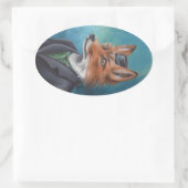 Ovale Sticker pour animaux M. Fox Fox Fox Fox Victorian (Sac)