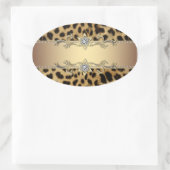 Ovale Sticker pour bijoux en or Leopard (Sac)