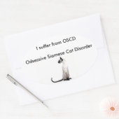 Ovale Sticker pour chat de Siamese (Enveloppe)