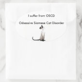 Ovale Sticker pour chat de Siamese (Sac)