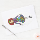 Ovale Sticker pour danseur irlandais gingembre (Enveloppe)