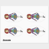 Ovale Sticker pour danseur irlandais gingembre (Feuille)