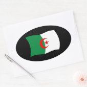 Ovale Sticker pour drapeau d'Algérie (Enveloppe)