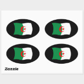 Ovale Sticker pour drapeau d'Algérie (Feuille)