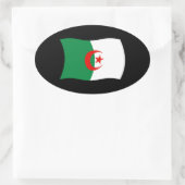 Ovale Sticker pour drapeau d'Algérie (Sac)